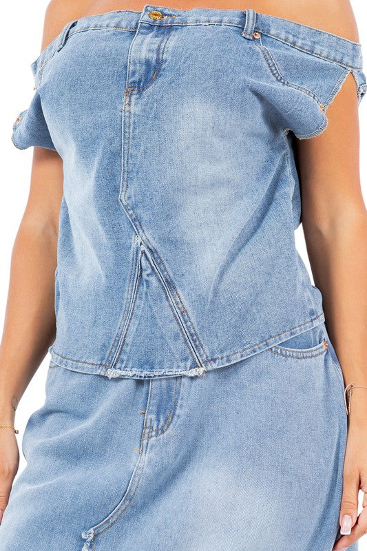 Sexy Fashion Denim 2pcs Set