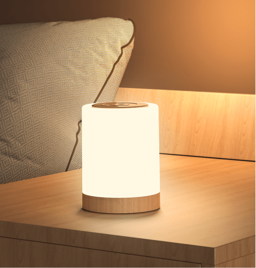 New Touch Desktop Color Ring Colorful Creative Wood Grain Charging Night Light Shooting Light Atmosphere - MyStoreLiving