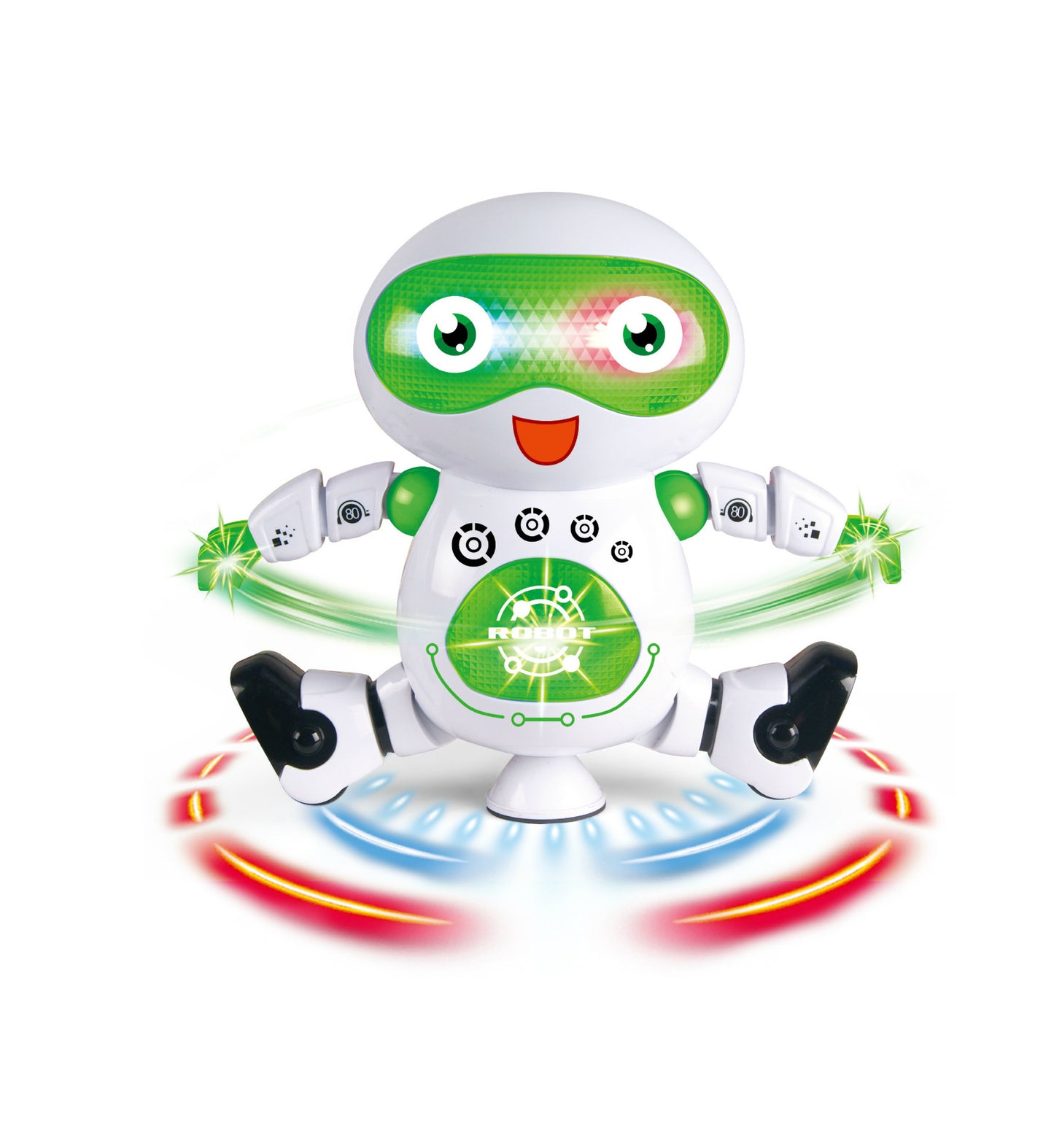 Colorful, luminous, revolving, dancing robot