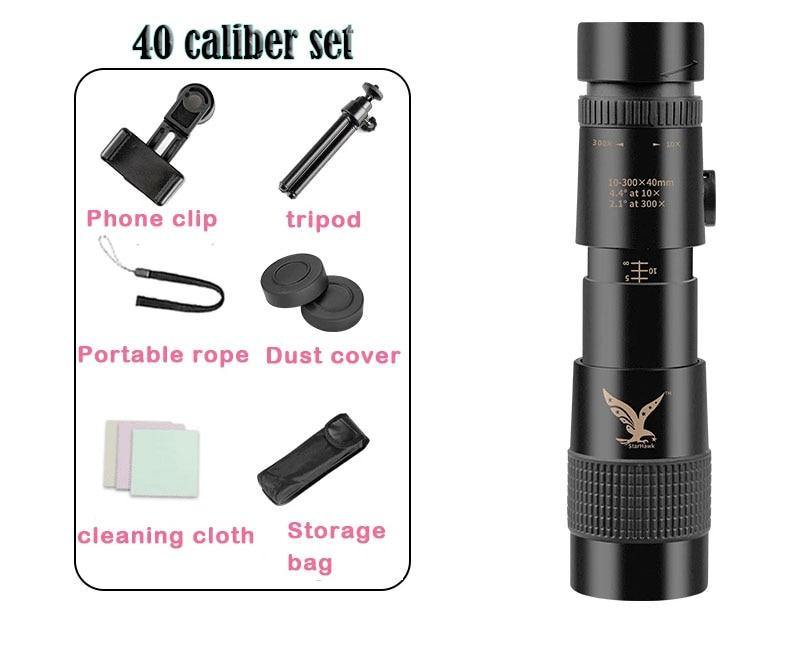 4K 10-300X40mm Super Telephoto Zoom Monocular Telescope Super With Tripod - MY STORE LIVING