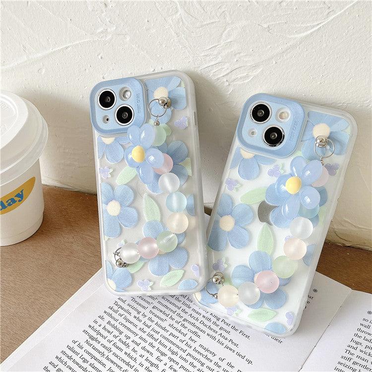 Blue Three-Dimensional Flower Suitable Mobile Phone Case Fine Hole All-Inclusive Soft - MyStoreLiving