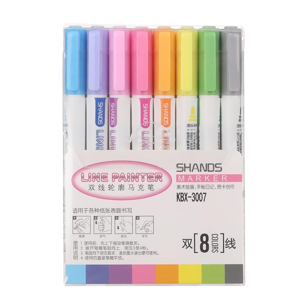 Metallic Markers Magic Glitter Paint Pens Double Line Outline - MY STORE LIVING