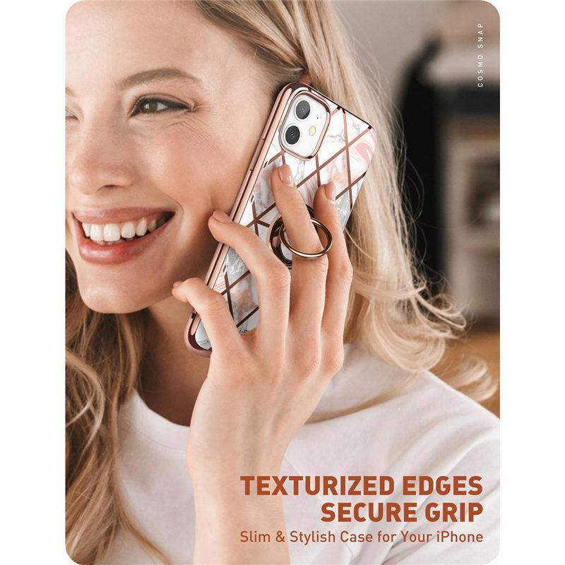I-BLASON For iphone 11 Case Cosmo Snap Slim Marble Cover with Built-in Rotatable Ring Holder Kickstand Support Car Mount - MY STORE LIVING