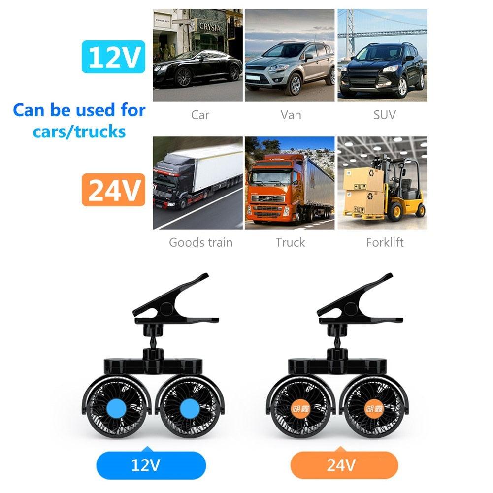 Summer Heat-relief Rotatable Clip Cooling Fan Auto Car Accessories - MyStoreLiving
