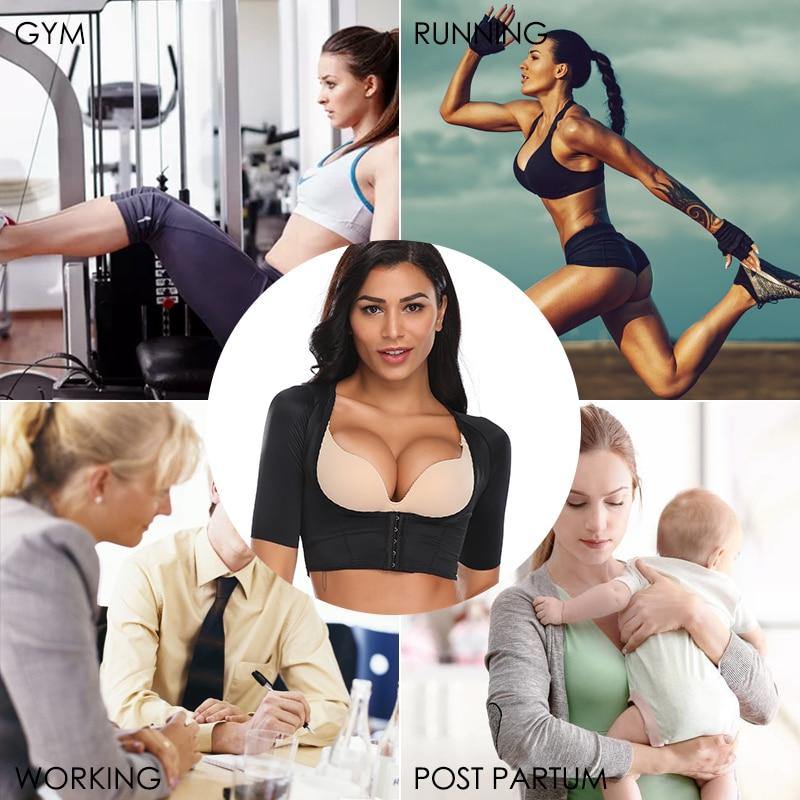 Upper Arm Shaper Post Surgical Slimmer Compression Sleeves Posture Corrector Shapewear Tops for Women - MY STORE LIVING