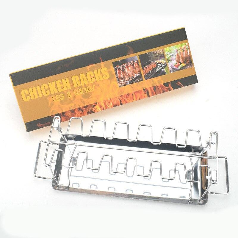 Folding Chicken Leg Barbecue Rack | 14 Slot BBQ Rib Shelf - MyStoreLiving