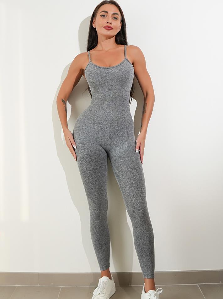 Women's sultry one-piece unitard jumpsuit Outfits with spaghetti straps, sleeveless bodysuits, and belly control Rompers