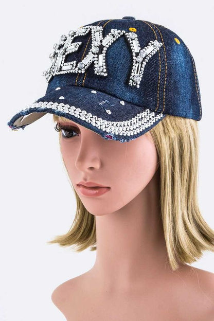 Crystal SEXY Embelished Fashion Denim Cap