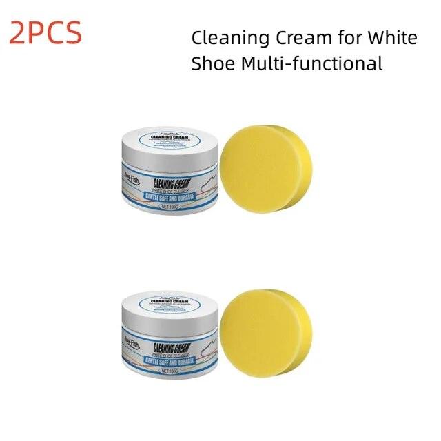 1/2Pcs White Shoe Cleaning Cream, Shoe Stain Remover for White, Shoe Cleaner for White Sneake, Shoes Whitening Cleansing Gel (1Pcs) - MyStoreLiving