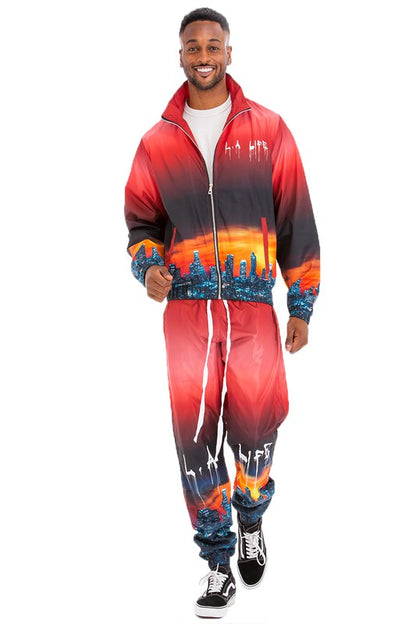 NYC LIFE LA Life Print Windbreak Track Suit