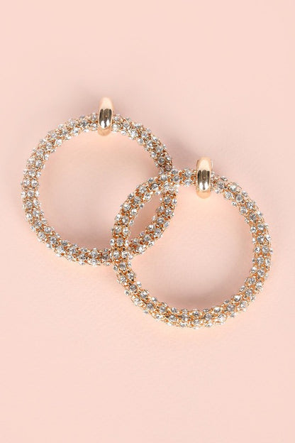 Bold Rhinestone Hoop Earrings