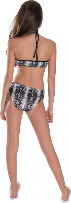 Girl's Snakeskin Ladder Two Piece Bathing Suit