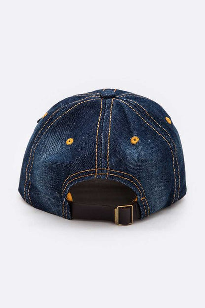 DIVA Crystal Embellished Denim Cap