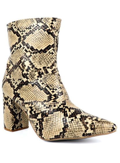 Pointed Toe Bootie with a Block Heel