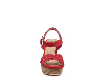 RAG&CO Choupette Suede Leather Block Heeled Sandal