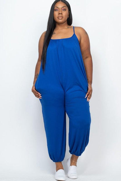 PLUS SIZE SLEEVELESS JOGGER JUMPSUIT - MyStoreLiving