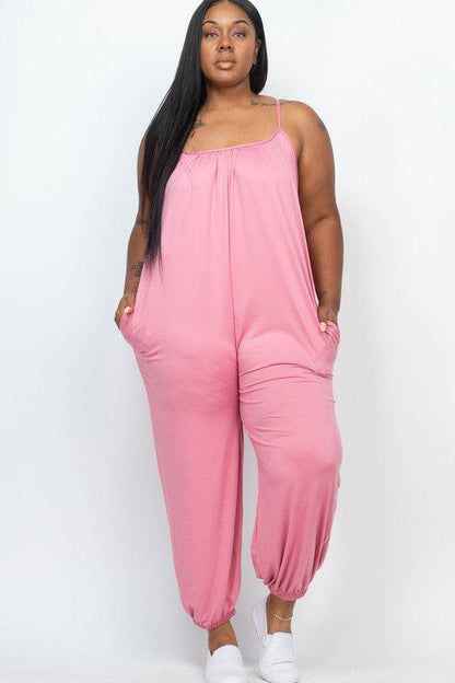 PLUS SIZE SLEEVELESS JOGGER JUMPSUIT - MyStoreLiving