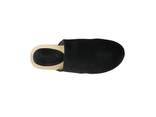 RAG & CO DARCIE TAUPE Suede Clogs