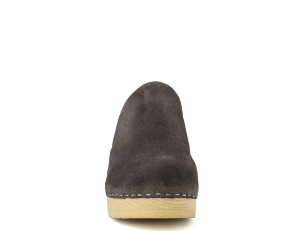 RAG & CO DARCIE TAUPE Suede Clogs