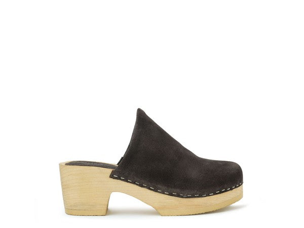 RAG & CO DARCIE TAUPE Suede Clogs