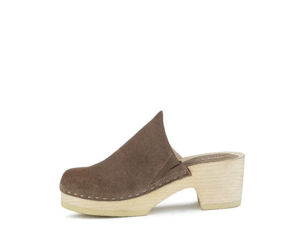 RAG & CO DARCIE TAUPE Suede Clogs