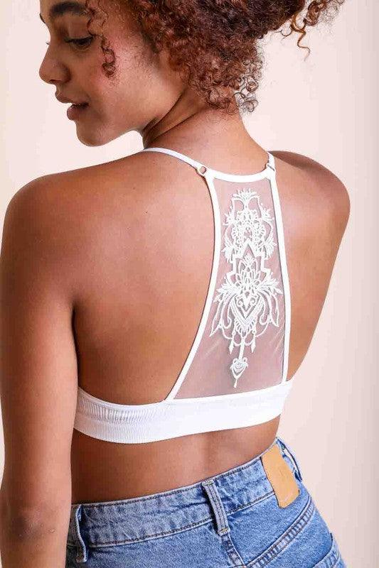 Tattoo Mesh Racerback Bralette - MyStoreLiving