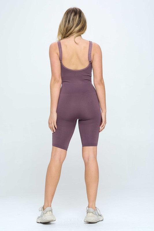 Seamless Rib Romper Jumpsuit Set - MyStoreLiving