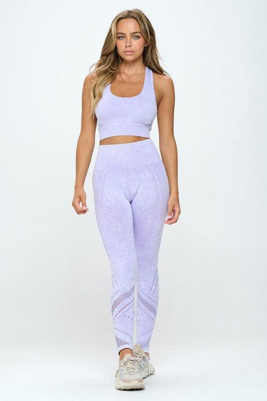 Seamless Two Piece Yoga mineral washed active set - MyStoreLiving