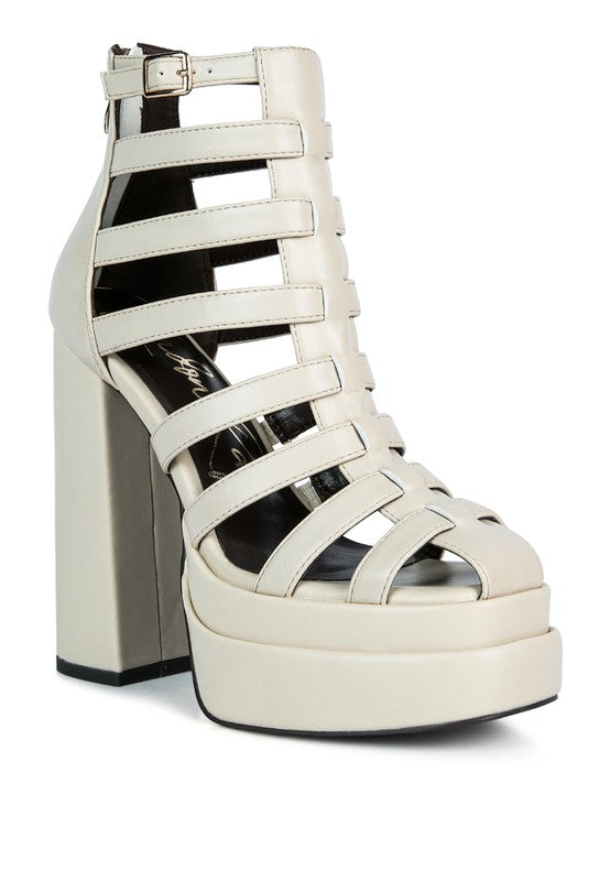 Rielle High Platfrom Cage Bootie Sandal