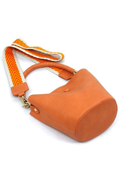 Fashion Bucket Crossbody Bag with Guitar Strap