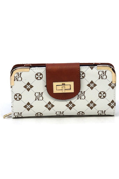 CM Monogram Turn Lock Crossbody Wallet