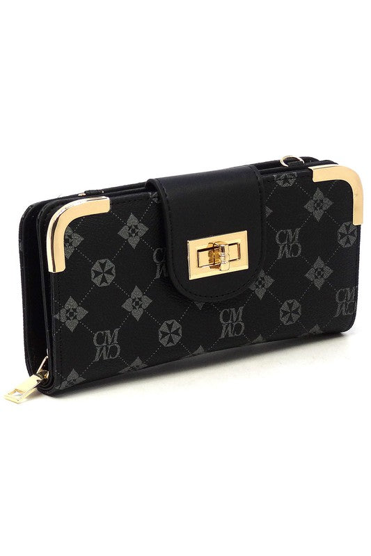 CM Monogram Turn Lock Crossbody Wallet