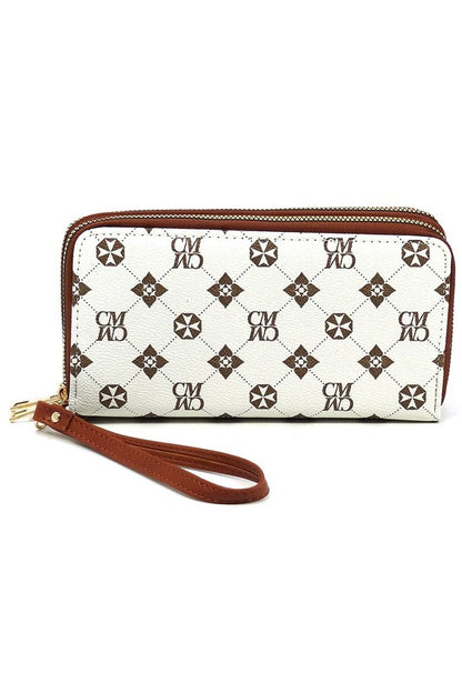 CM Monogram Zip Around Clutch Wallet Wristlet