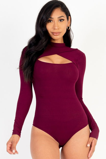 Front Cutout Long Sleeve Bodysuit