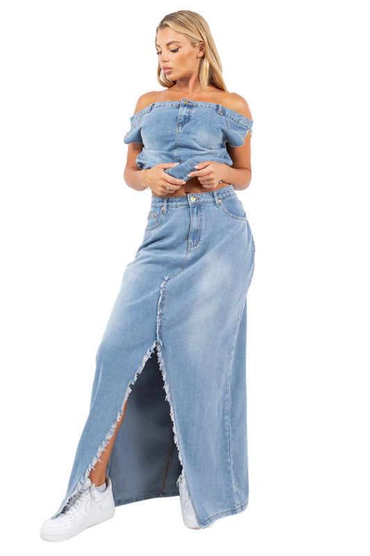 Sexy Fashion Denim 2pcs Set