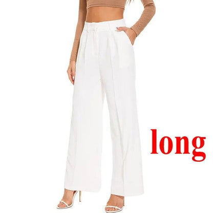 Loose Women Wide Leg Pants Real Pocket Office Lady Trousers Casual Suit Pants The Effortless Tailored Wide Leg Pants - MyStoreLiving