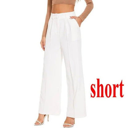 Loose Women Wide Leg Pants Real Pocket Office Lady Trousers Casual Suit Pants The Effortless Tailored Wide Leg Pants - MyStoreLiving