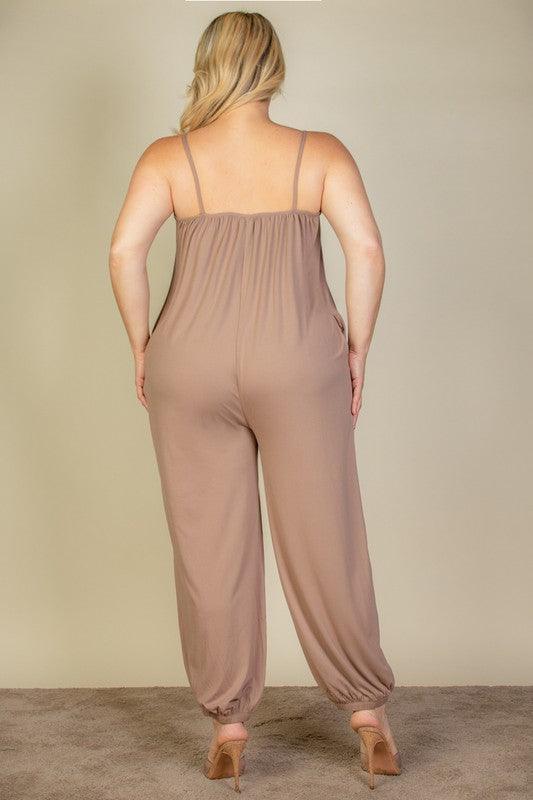 PLUS SIZE SLEEVELESS JOGGER JUMPSUIT - MyStoreLiving