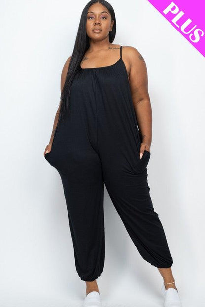 PLUS SIZE SLEEVELESS JOGGER JUMPSUIT - MyStoreLiving