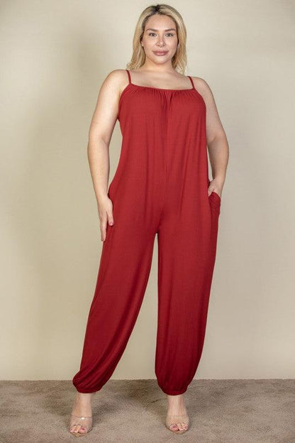 PLUS SIZE SLEEVELESS JOGGER JUMPSUIT - MyStoreLiving