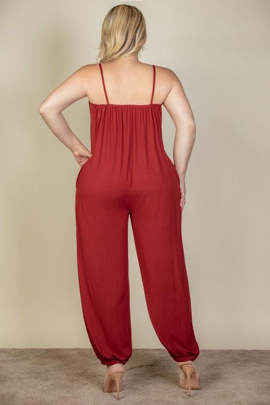 PLUS SIZE SLEEVELESS JOGGER JUMPSUIT - MyStoreLiving