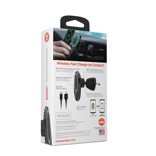 HyperGear MagVent Wireless Car Charging Mount