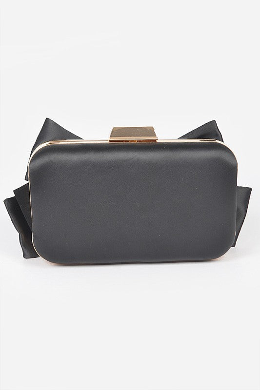 Satin Bowtie Box Clutch