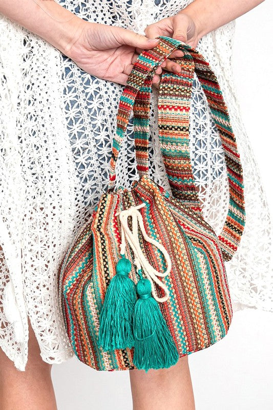 CottonTasselBohoBucketBag