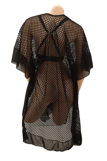 Solid Net Kimono