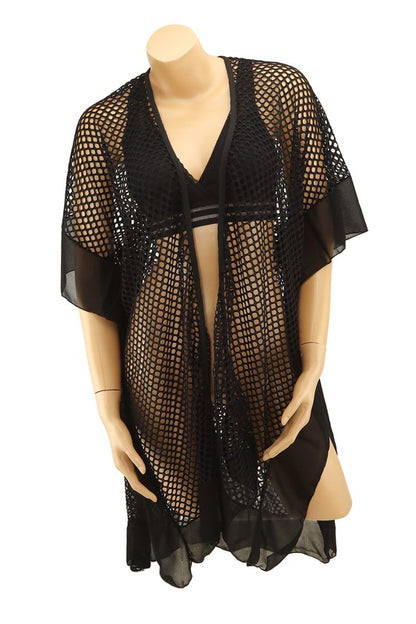 Solid Net Kimono