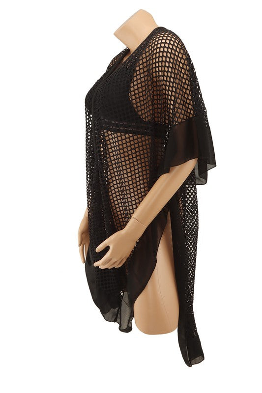 Solid Net Kimono