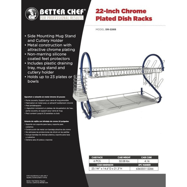 Better Chef 22 Inch 2-Level S-Shaped Dish Rack