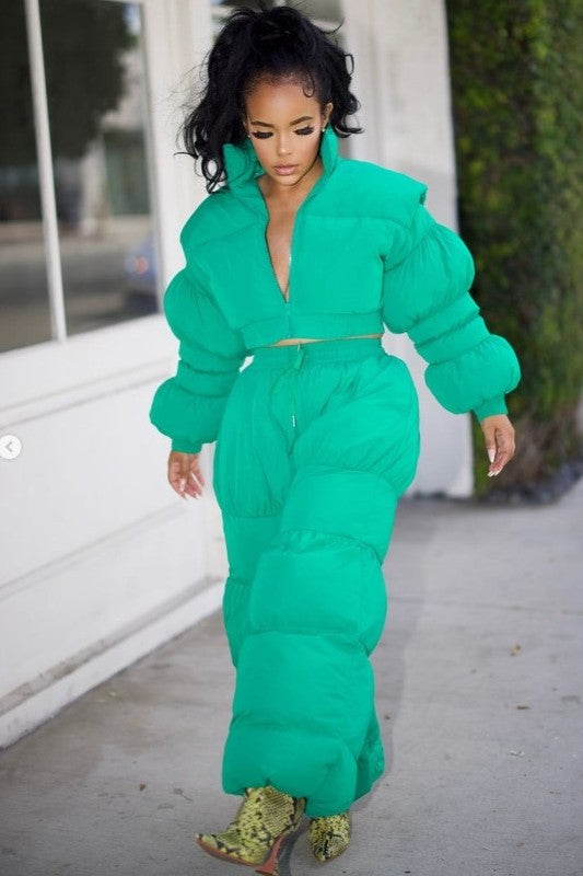 Green Puffy Set