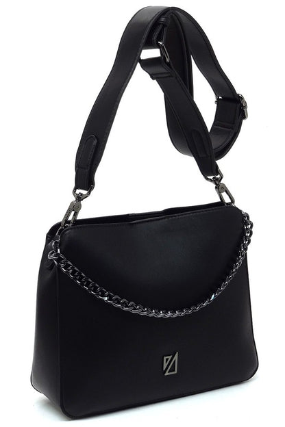 IZA CO Chain Link Crossbody Bag